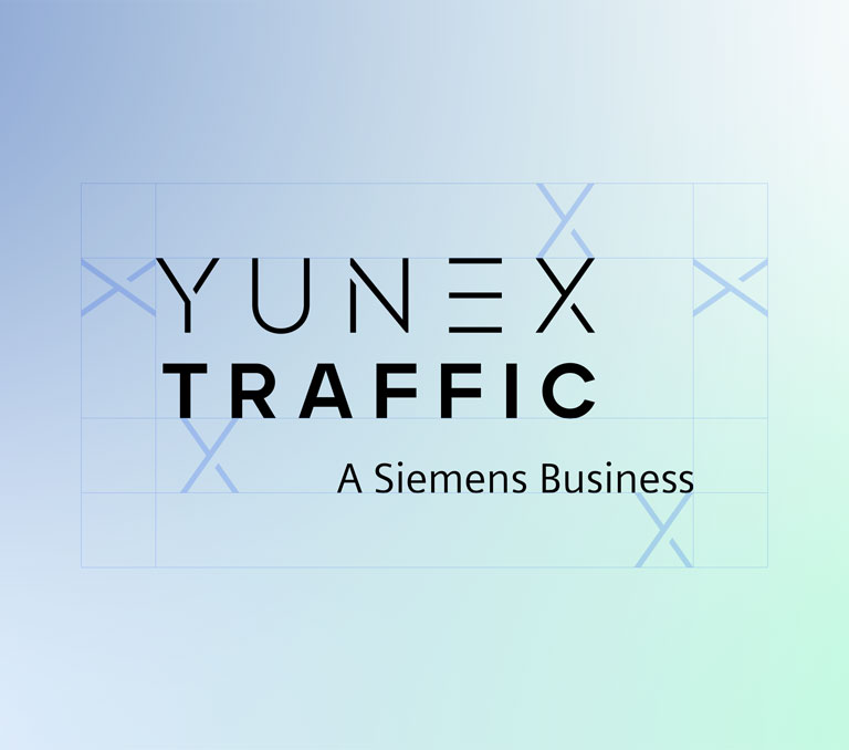 Logoentwicklung der Agentur SNK für YUNEX, eine Marke von Siemens Mobilty