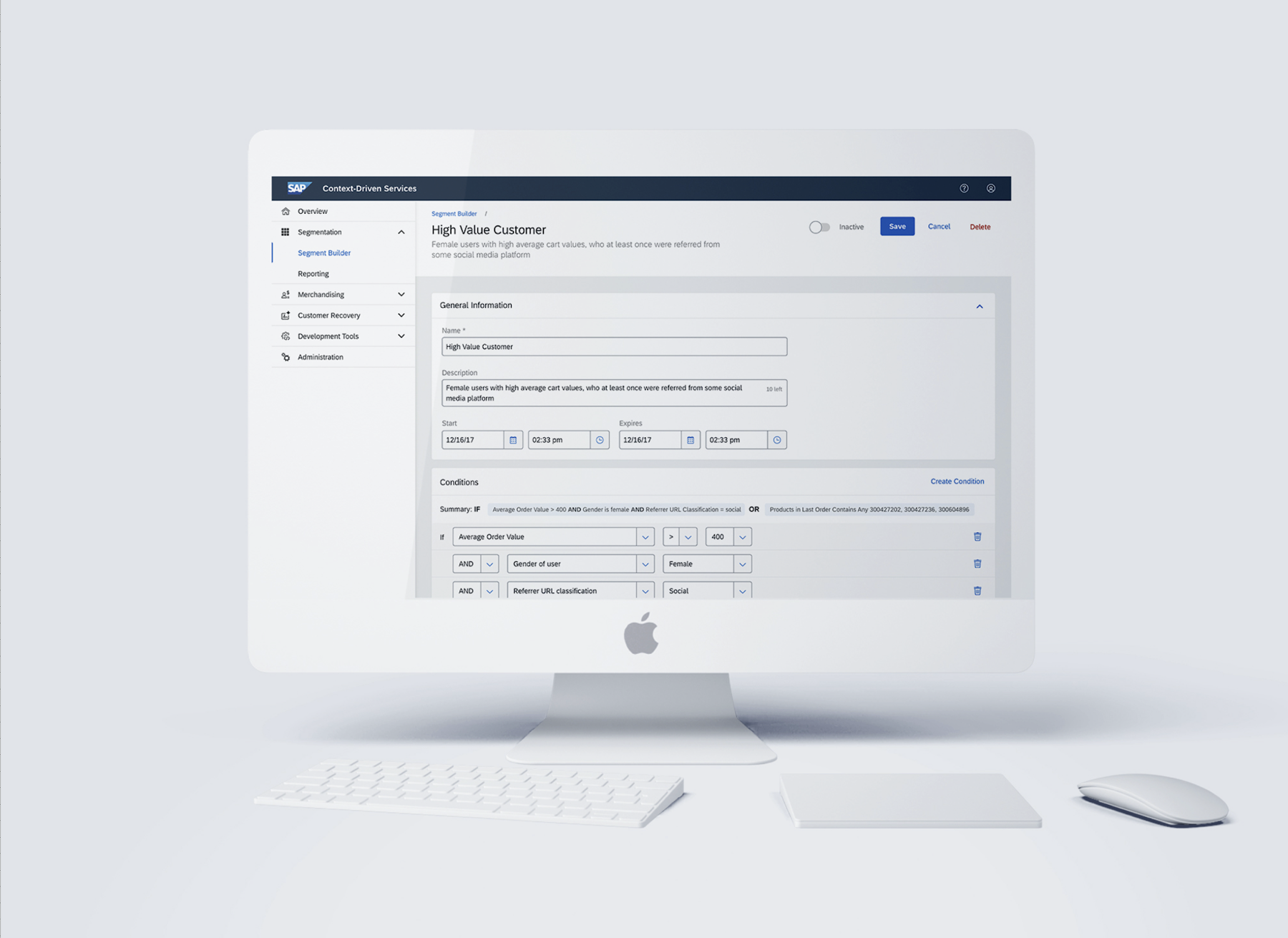 Bild zeigt ein Interface von SAP. Das UX/UI-Design stammt von SNK.