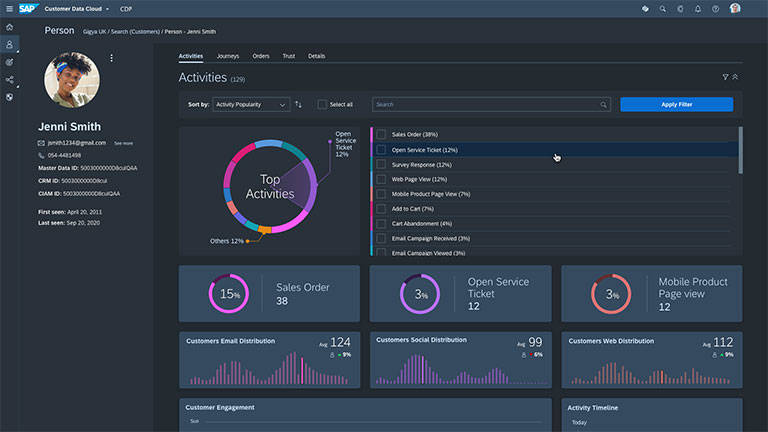 A SAP product demo can be seen