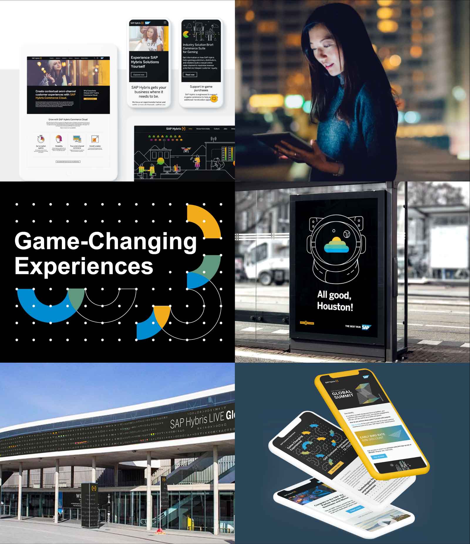 Als Teaser ist ein geometrisches Visual aus dem Designsystem für SAP Hybris zu sehen