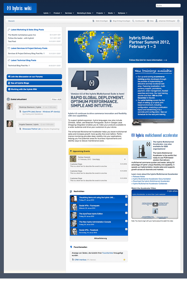 Screen Startseite Hybris Wiki von 2017