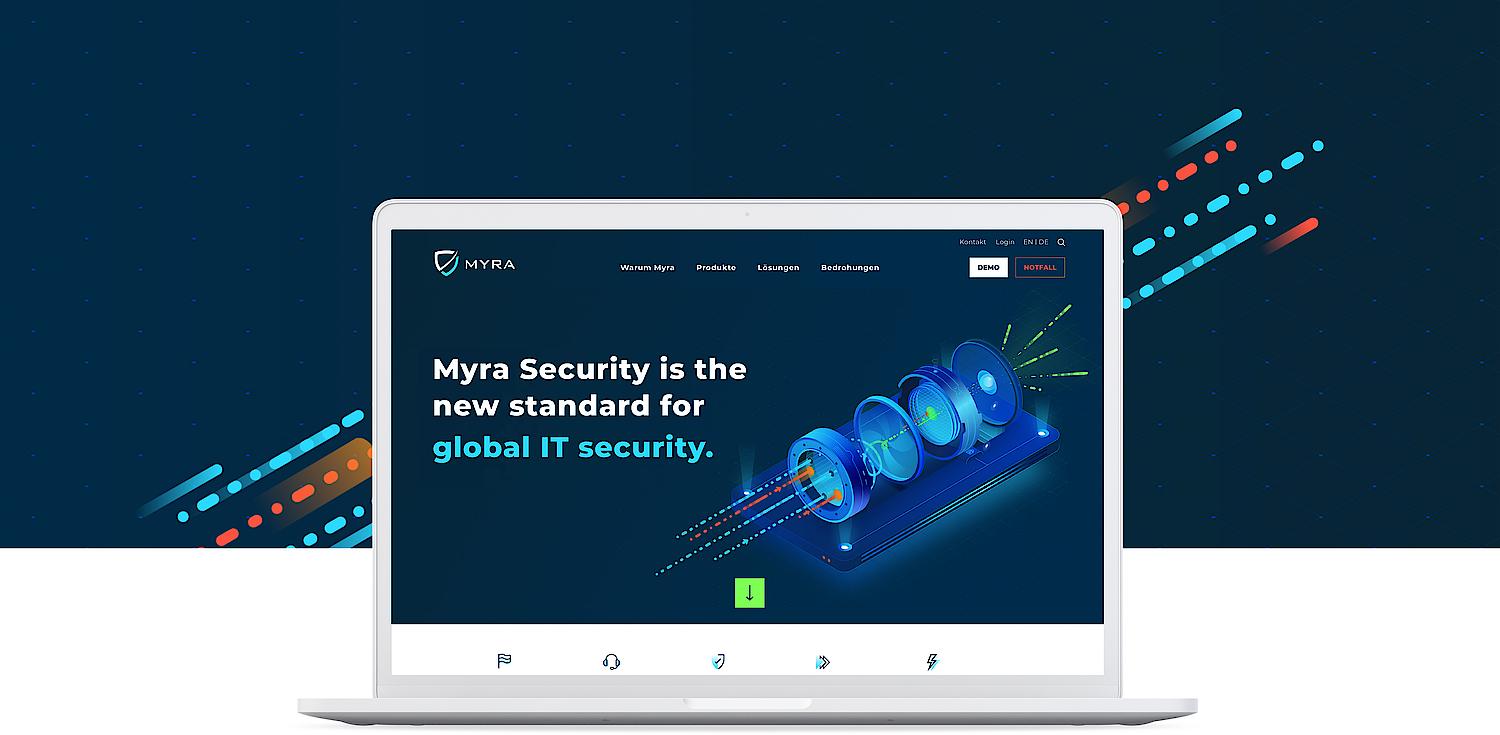 Homepage of new Myra Security Website