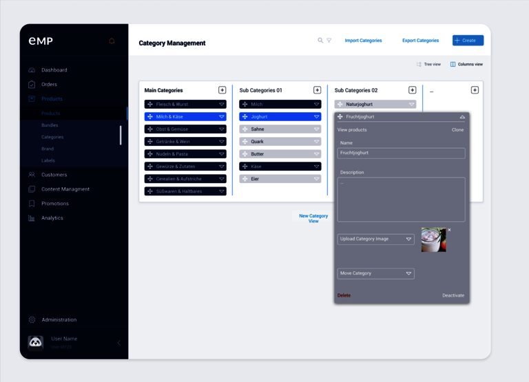 Bild zeigt ein Konfigurations-Interface von SAP. Das UX/UI-Design stammt von SNK.
