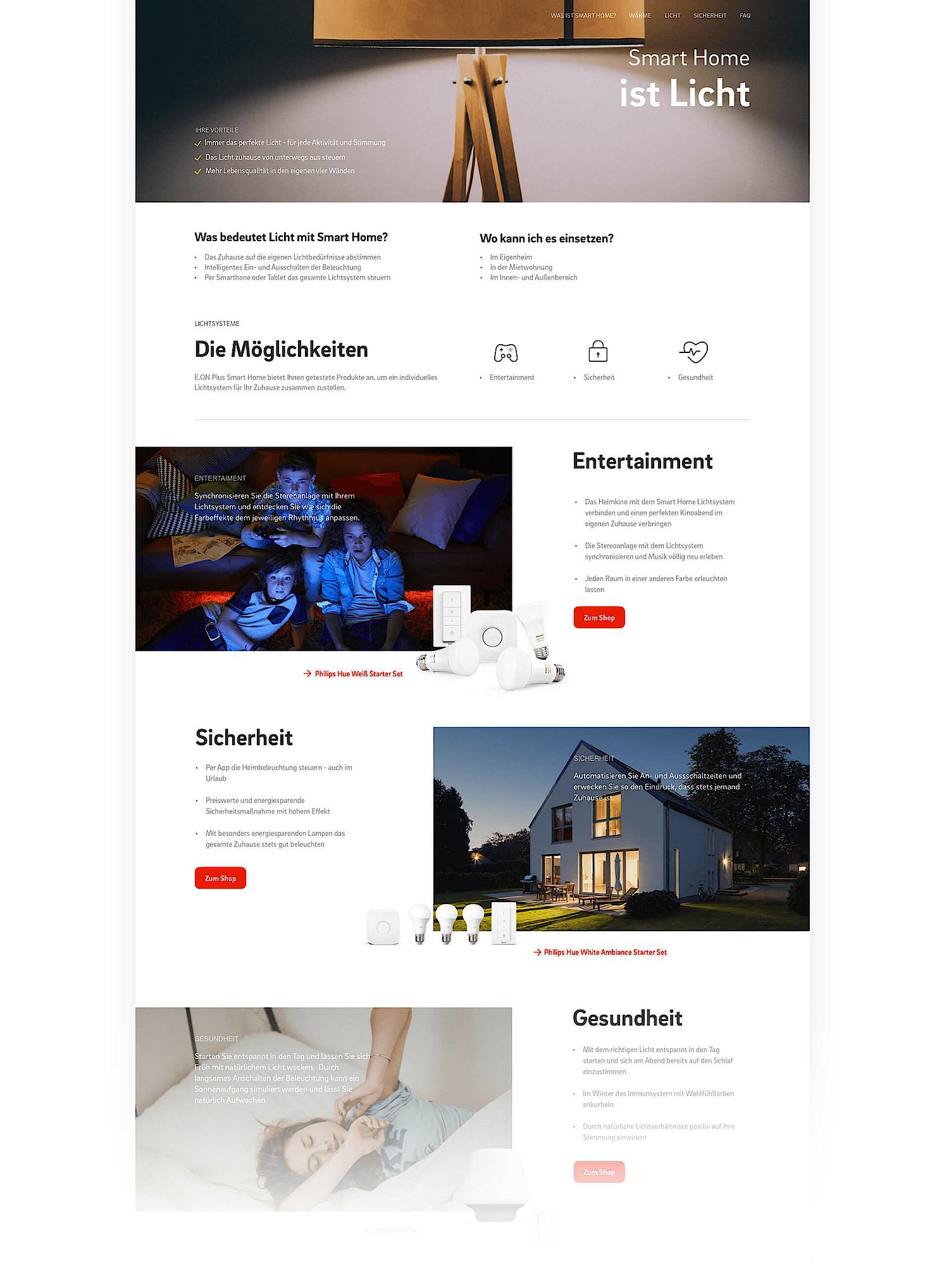 E.ON Screen Content Design Website