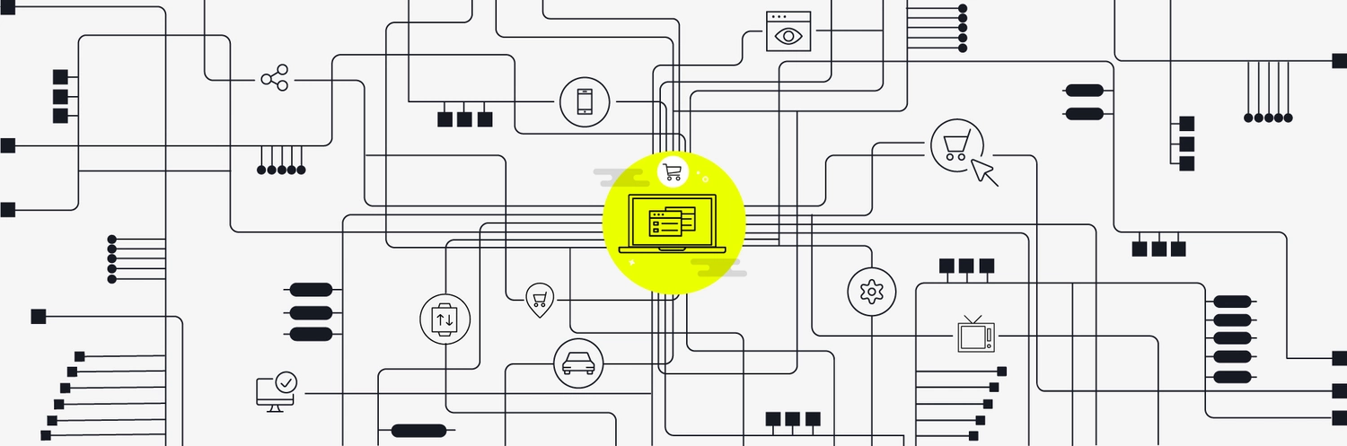 Zu sehen ist eine Illustration zu Headless Commerce und visuellem Storytelling
