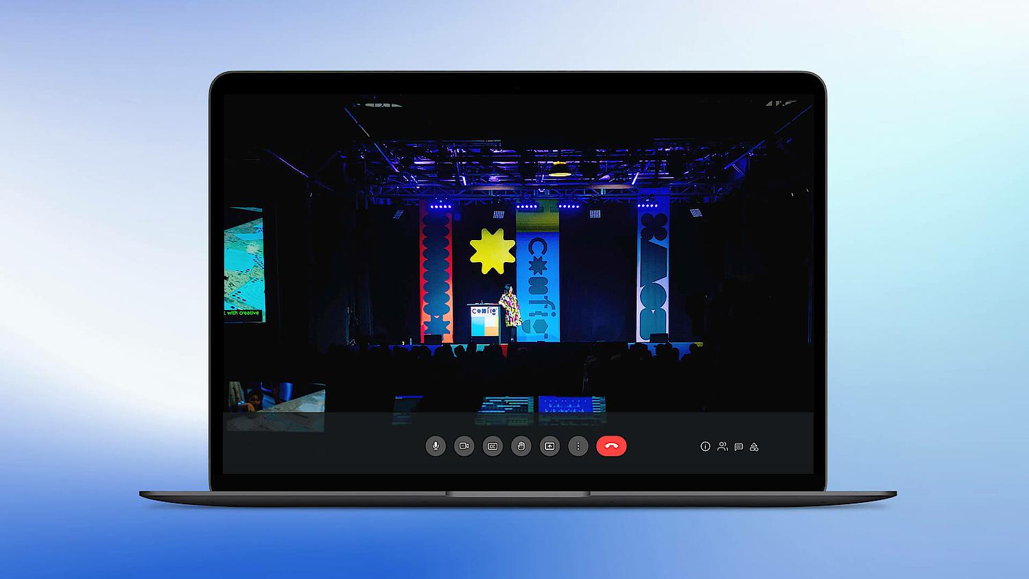 Ein Screenshot zeigt eine Teilnahme an einem digitalen Event via Livestreaming