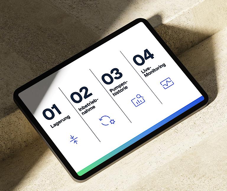 iPad Mockup mit einem exemplarischen KSB Website Screen