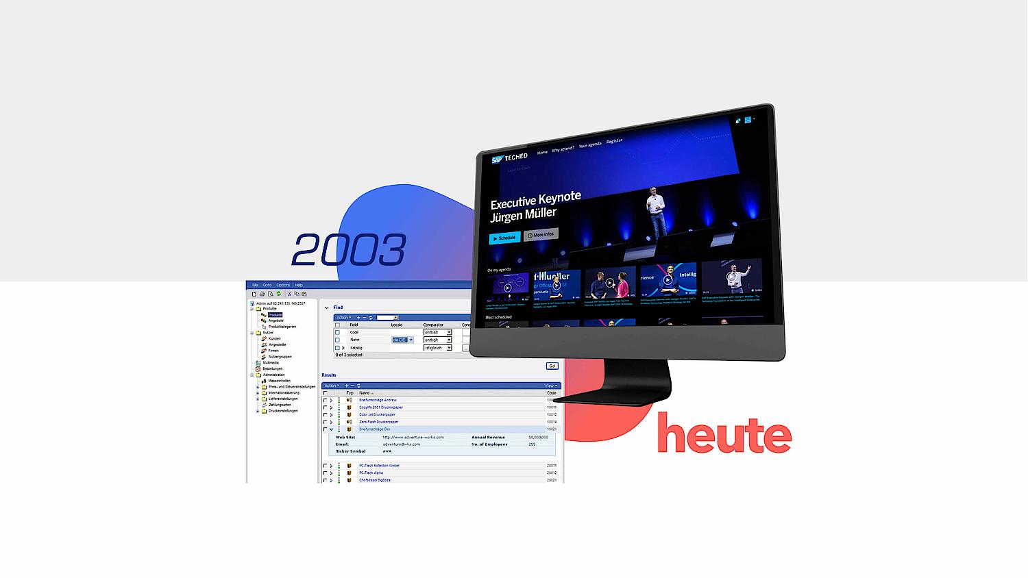 Gegenüberstellung von zwei SAP UI Designs
