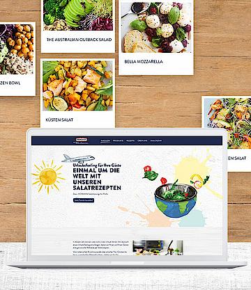 Homann Foodservice - Screen von Website und Rezeptbilder
