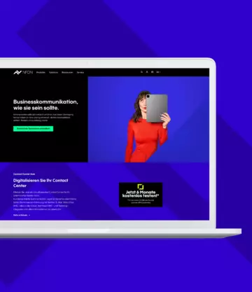 NFON homeapge on mobile device and desktop