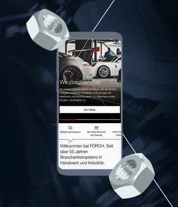 Bild zeigt einen Screenshot der Förch-Website in der Desktop- und Mobile-Ansicht.