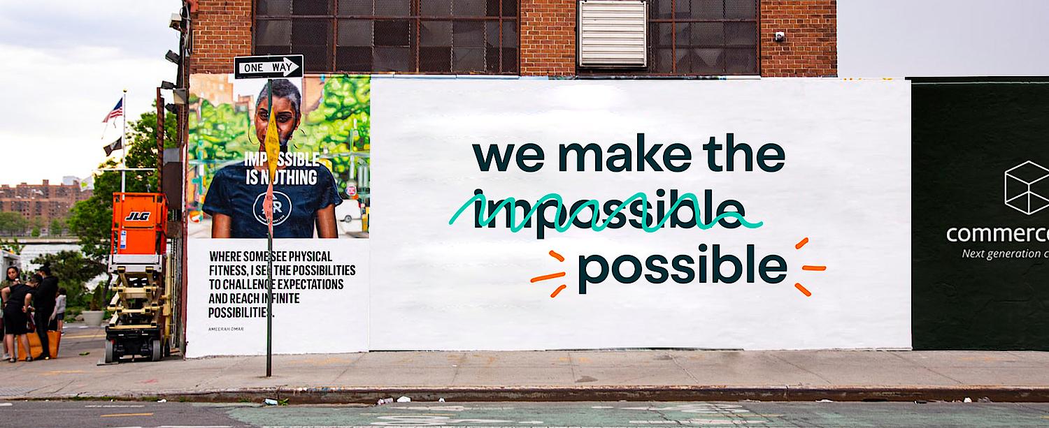 commercetools streetposter with text: we make the impossible possible