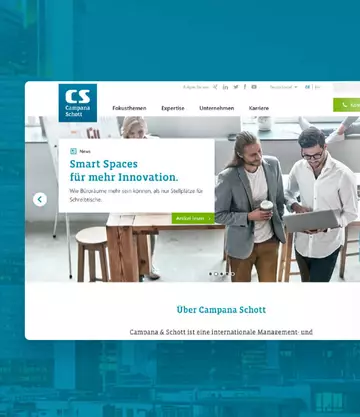 Teaser shows Camßana & Schott Website relaunched by digital agency SNK