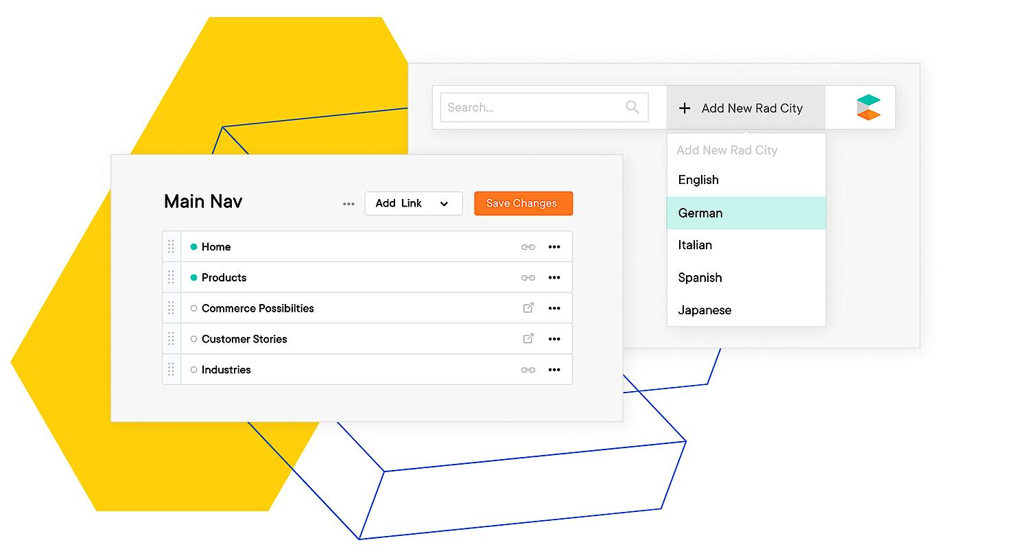 Zu sehen ist das individuelle Backend für Commercetools von der Designagentur SNK