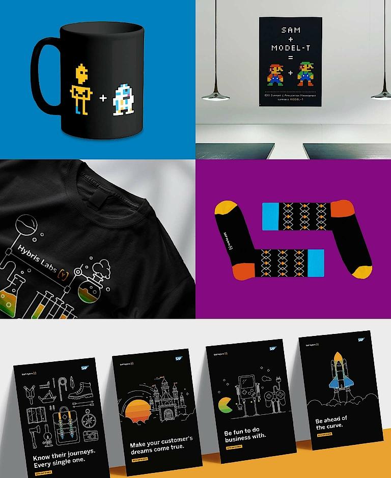 Collage Merchandiseprodukte SAP Hybris