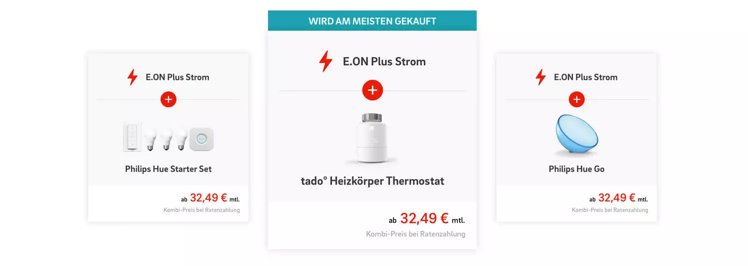 E.ON Screen Content Design mit Smart-Home-Gadgets