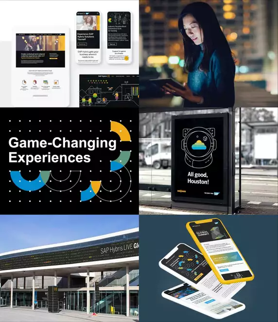 Als Teaser ist ein geometrisches Visual aus dem Designsystem für SAP Hybris zu sehen
