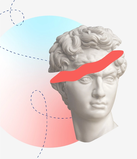 Eine Illustration verstärkt den Titel des Beitrags: "Visualisierung ist der schnellste Weg ins Gehirn ihrer Kunden"
